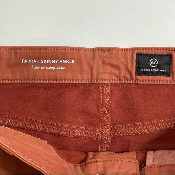 NWT AG Adriano Goldschmied Farrah High-Rise Skinny Ankle Jeans Size 32 Rust Pant - Picture 6 of 9